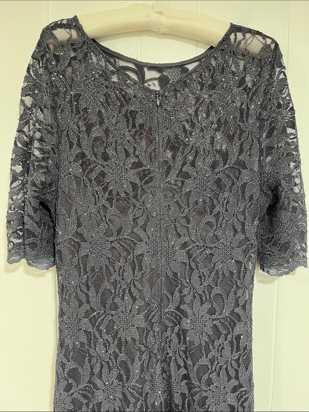 Xscape Lace Sequin Formal Evening Gown 3/4 Sleeve XL wedding guest - Picture 4 of 9